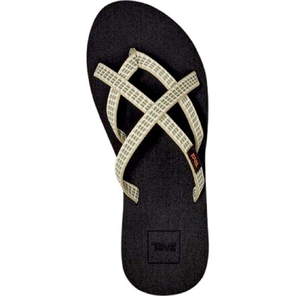 Teva Olowahu Strappy Patterned Green/Cream Summer Vacation Beach Casual Sandals - Picture 6 of 15